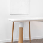 FELICIA - Mesa de jantar 120x70x74,5 cm – Estrutura metálica efeito madeira, pés antiderrapantes, montagem fácil