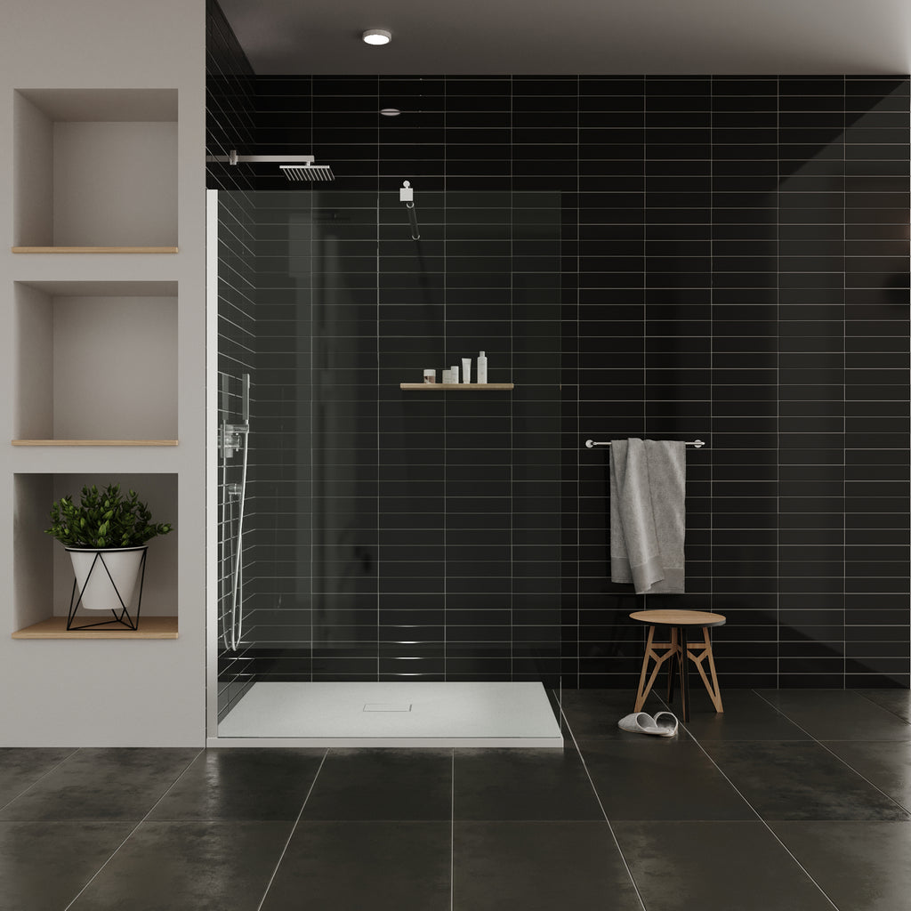 BOREAL - Base de Duche Branca Antiderrapante, Resistente, Duradouro e Fácil de Limpar - Inc. sifão