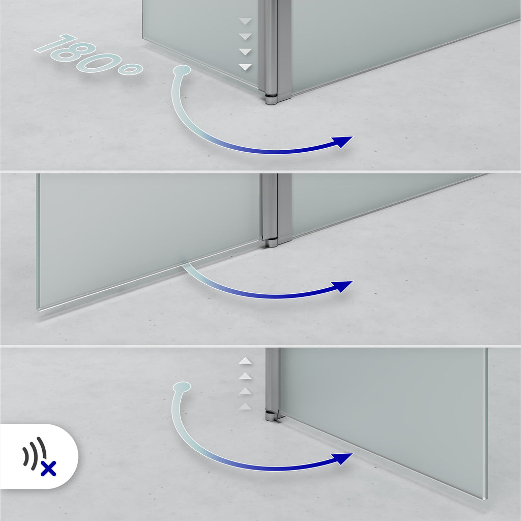 Extensão Giratória 40 cm para Divisória de Duche Walk-In | Vidro Temperado 10 mm, Proteção Salpicos