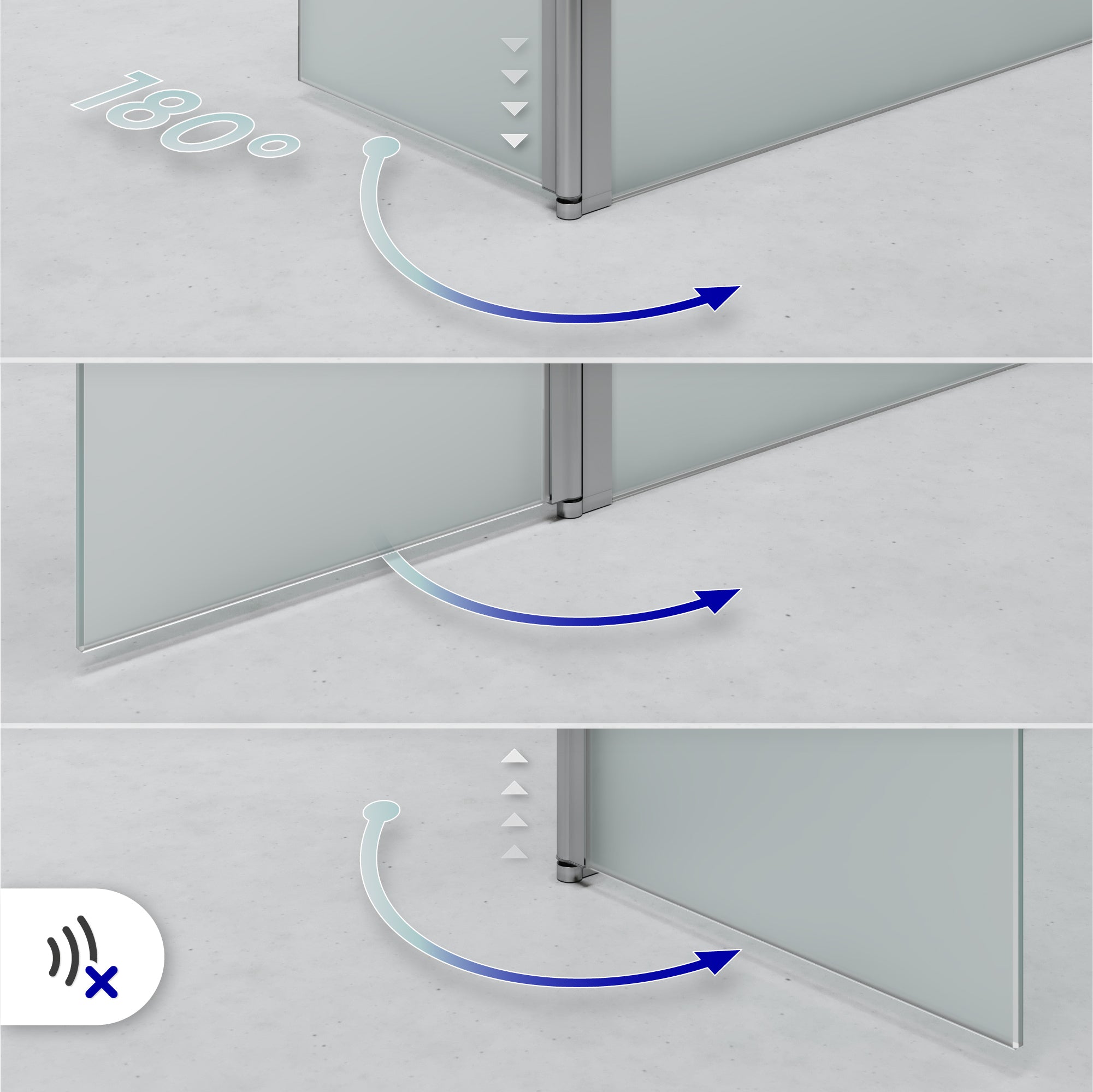 Extensão Giratória 40 cm para Divisória de Duche Walk-In | Vidro Temperado 10 mm, Proteção Salpicos