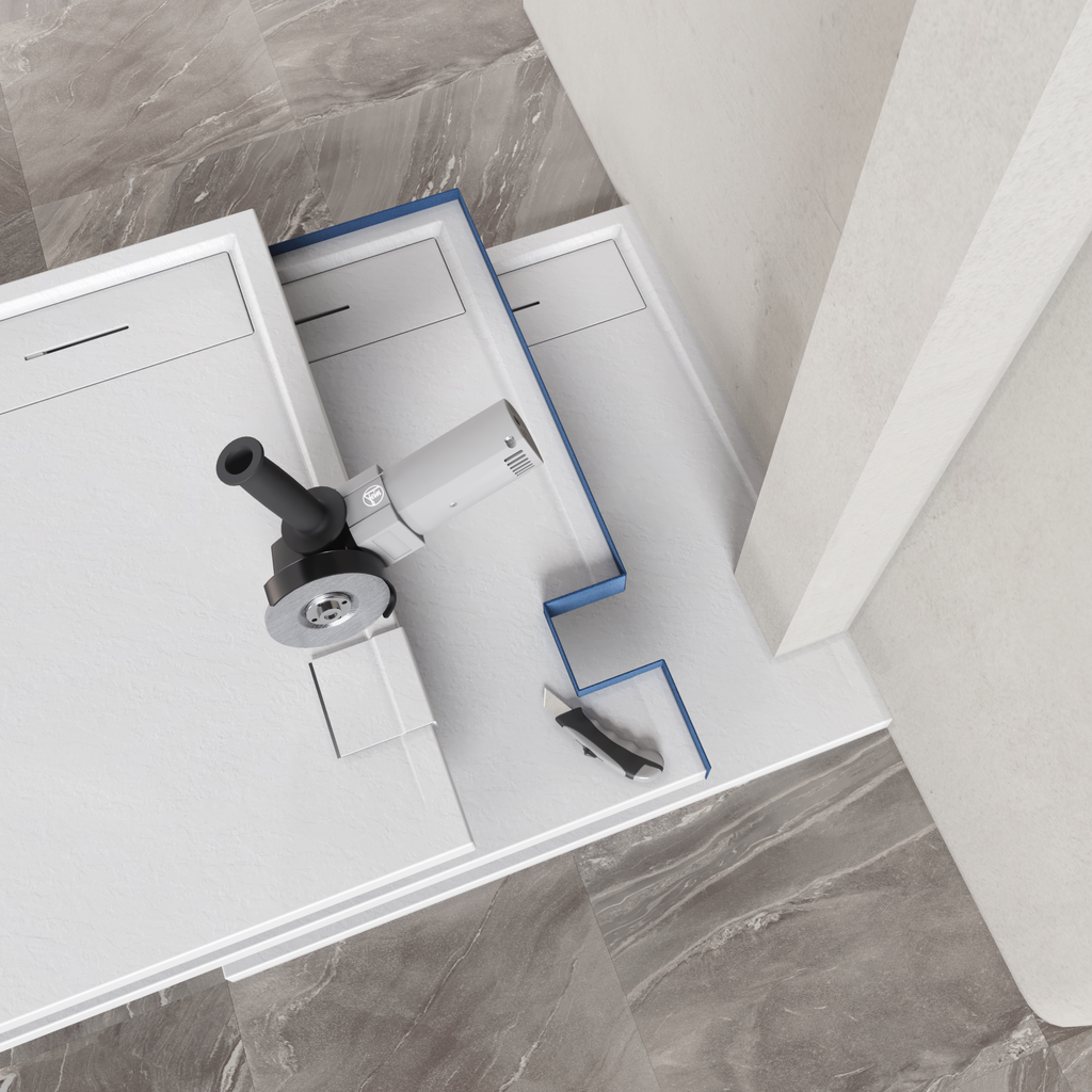 HIEMAL - Base de duche branca antiderrapante, resistente, duradouro e fácil de limpar - Inc. sifão