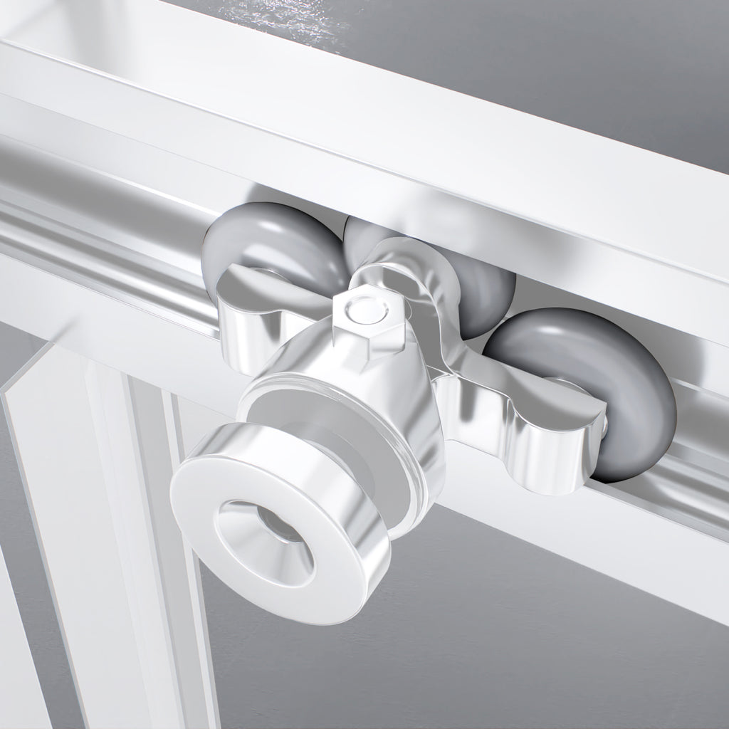 KAYLEE - Cabine de duche reversível com portas deslizantes, perfil cromado e vidro temperado transparente de 6mm