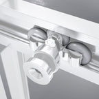 KAYLEE - Cabine de duche reversível com portas deslizantes, perfil cromado e vidro temperado transparente de 6mm