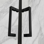 MATILDE - Cabine de duche de entrada de canto com portas dobráveis em vidro temperado e perfis preto