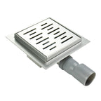 Ralo de duche quadrado em aço inoxidável ultra plano - 4 tamanhos Q4, prateado