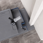 HIEMAL - Base de Duche Cinzenta Antiderrapante, Resistente, Duradouro e Fácil de Limpar - Inc. Sifão