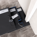 HIEMAL - Base de duche preta antiderrapante, resistente, duradouro - Inc. sifão e grelha de inox