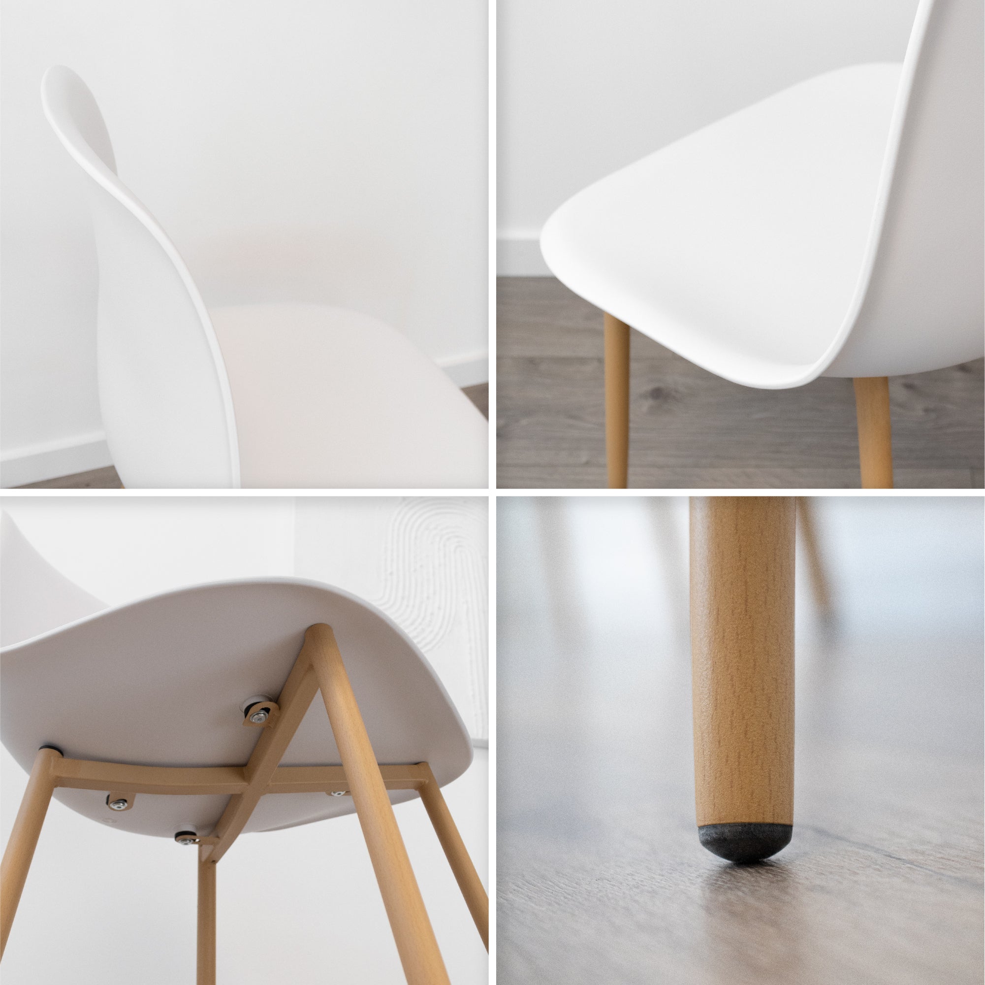 Conjunto de Mesa e Cadeiras Felicia Hemans, Estrutura Metálica Efeito Madeira