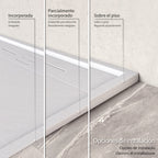 HIEMAL - Base de duche branca antiderrapante, resistente, duradouro e fácil de limpar - Inc. sifão