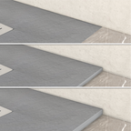 LUMIA - Base de Duche Cinzenta Antiderrapante, Resistente, Duradouro - Inc. Sifão e Grelha de Inox