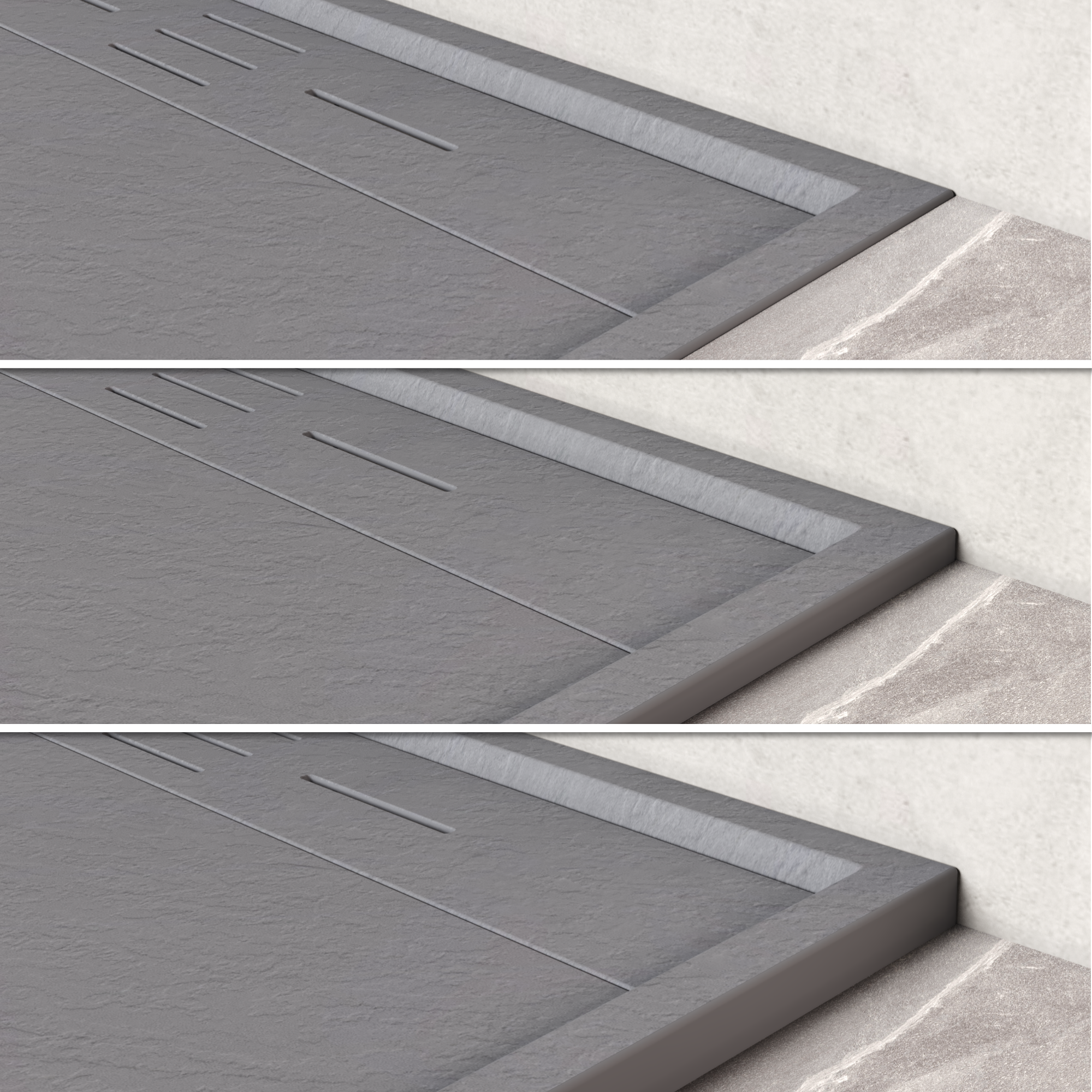 HIEMAL - Base de Duche Cinzenta Antiderrapante, Resistente, Duradouro e Fácil de Limpar - Inc. Sifão