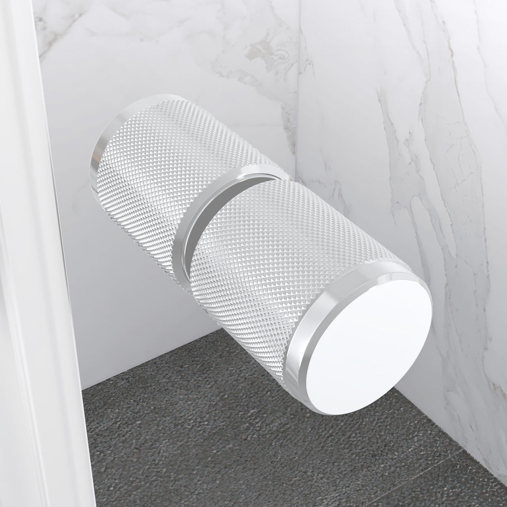 KAYLEE - Cabine de duche reversível com portas deslizantes, perfil cromado e vidro temperado transparente de 6mm