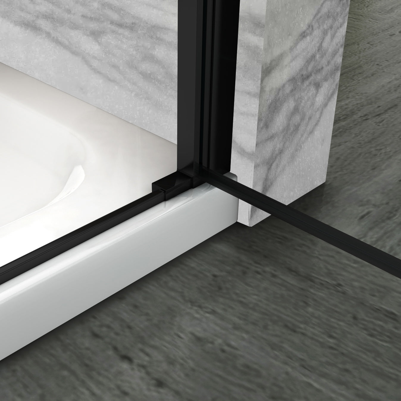 MATILDE - Cabine de duche de entrada de canto com portas dobráveis em vidro temperado e perfis preto