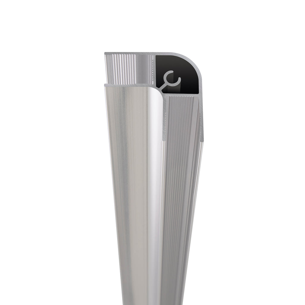 Perfil de Esquina Walk-In em Alumínio Cromado - Vários Tamanhos