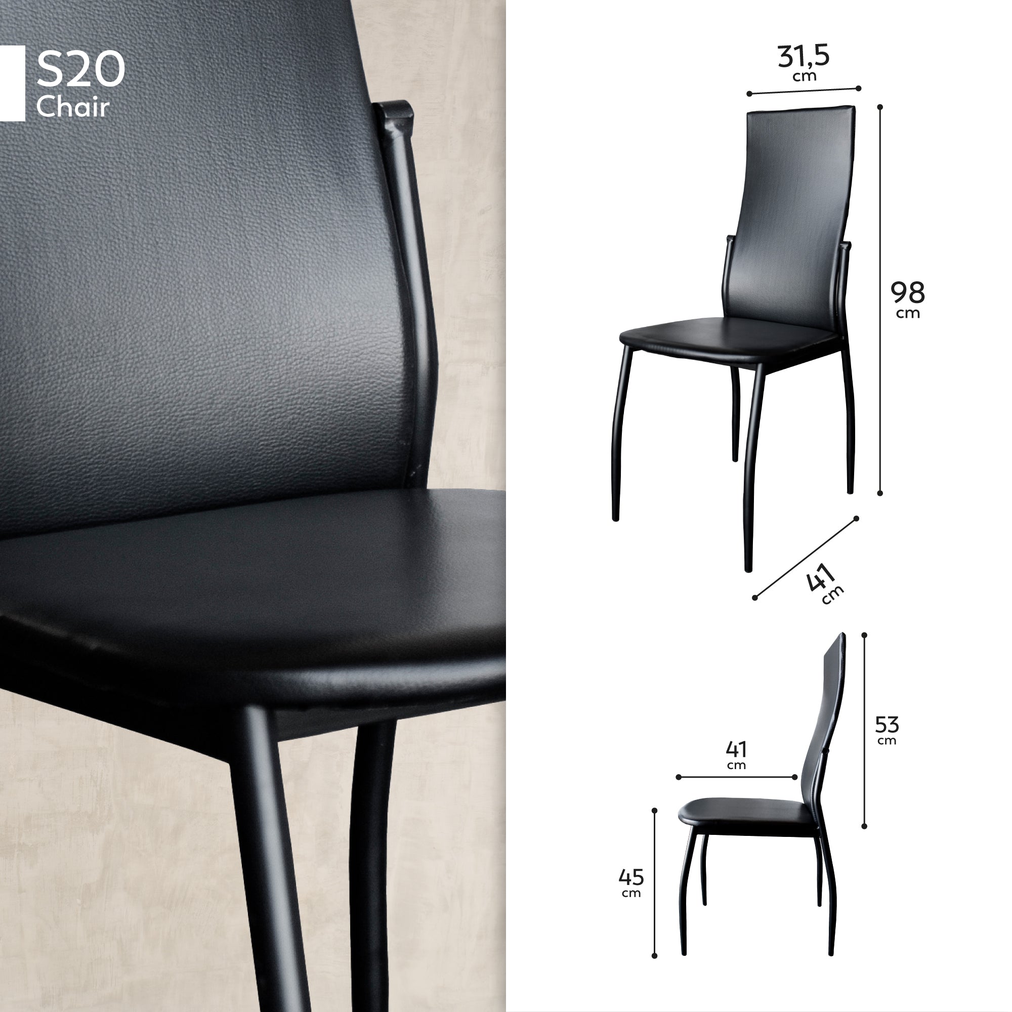 Cadeira S20 - Conjunto de 6 cadeiras