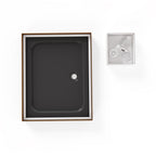 SHIMMER - Base de Duche Preta Smooth Acrílica, Textura Lisa, Extraplana 5cm, Sifão e Válvula Incluídos