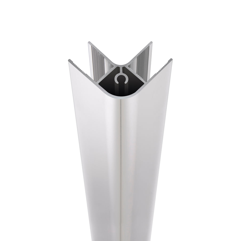 Perfil de Esquina Walk-In em Alumínio Cromado - Vários Tamanhos