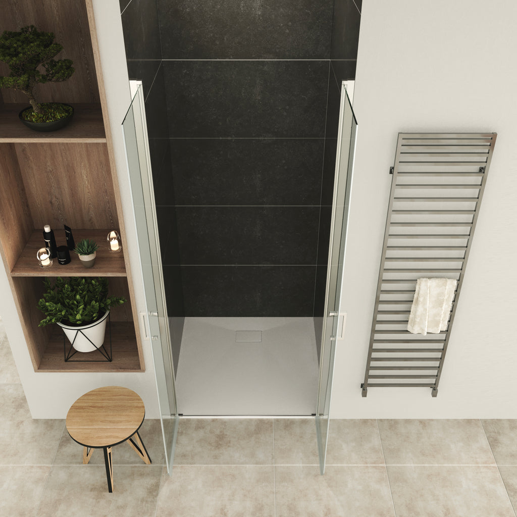 LARA - Frontal de duche em vidro temperado de 6 mm e portas batentes