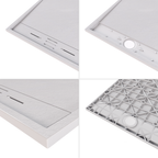 HIEMAL - Base de duche branca antiderrapante, resistente, duradouro e fácil de limpar - Inc. sifão