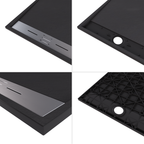 HIEMAL - Base de duche preta antiderrapante, resistente, duradouro - Inc. sifão e grelha de inox