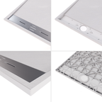 HIEMAL - Base de duche branca antiderrapante, resistente, duradouro - Inc. sifão e grelha de inox