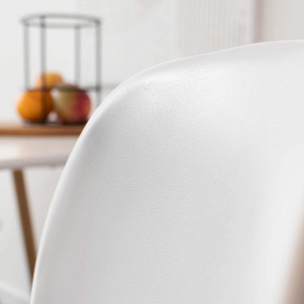 HEMANS - Conjunto de 4 cadeiras de jantar com encosto alto, pernas metálicas efeito madeira e pés antiderrapantes