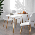 FELICIA - Mesa de jantar 120x70x74,5 cm – Estrutura metálica efeito madeira, pés antiderrapantes, montagem fácil