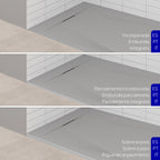 POLAR - Base de duche cinzenta antiderrapante, resistente, duradouro e fácil de limpar - Inc. sifão