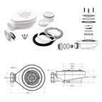 BOREAL - Base de duche branca antiderrapante, resistente, duradoura e fácil de limpar - Inc. sifão