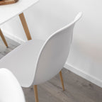 HEMANS - Conjunto de 4 cadeiras de jantar com encosto alto, pernas metálicas efeito madeira e pés antiderrapantes