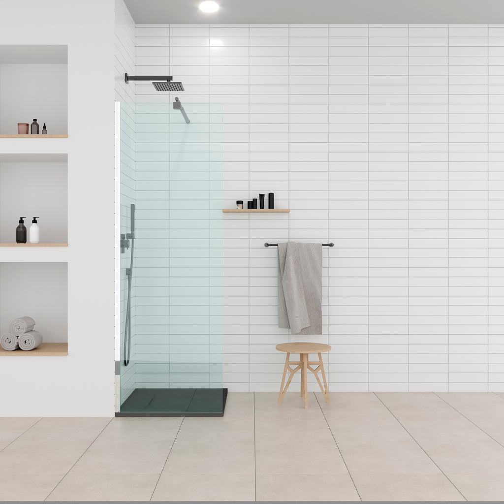 POLAR - Base de Duche Preta Antiderrapante, Resistente, Duradouro e Fácil de Limpar - Inc. sifão