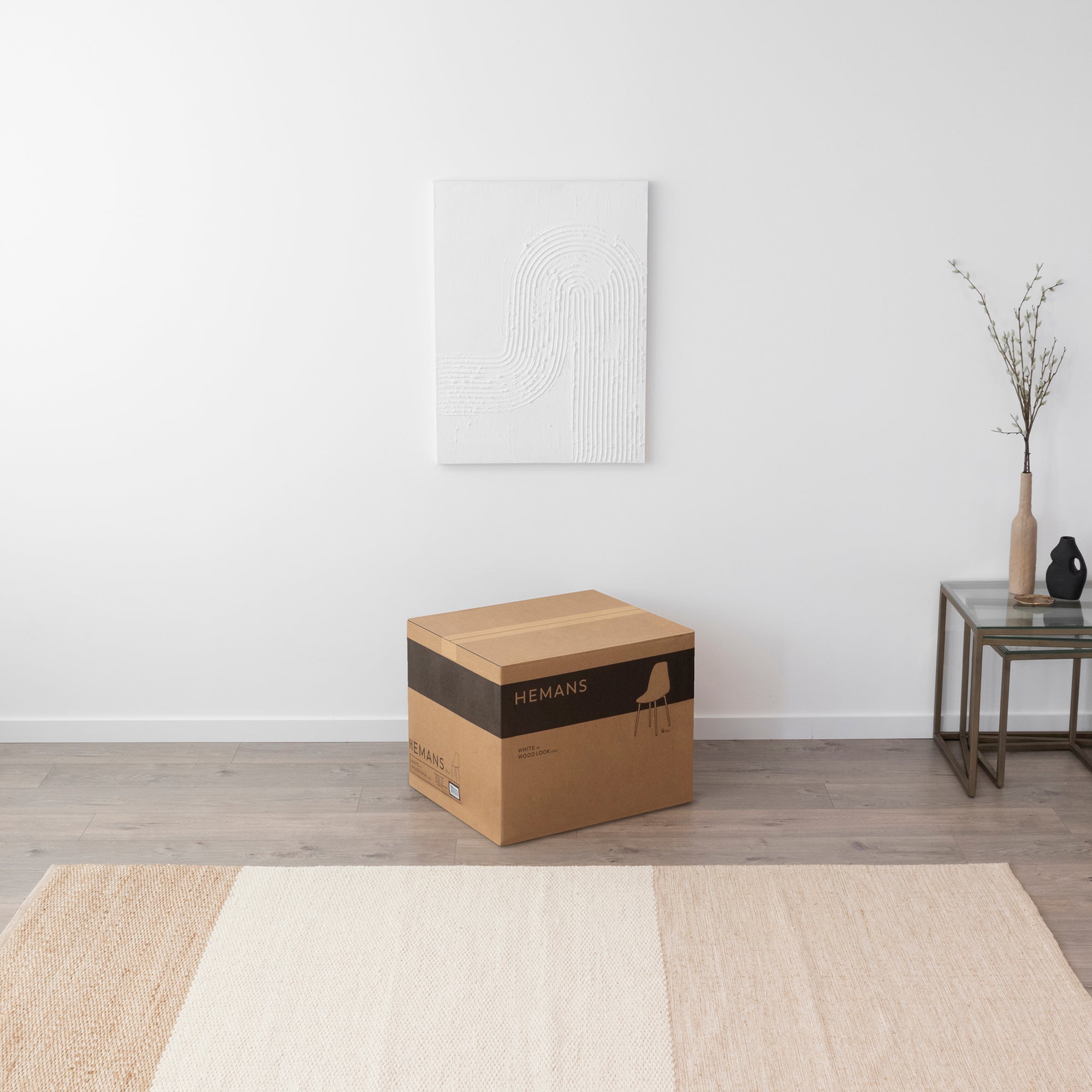 HEMANS - Conjunto de 4 cadeiras de jantar com encosto alto, pernas metálicas efeito madeira e pés antiderrapantes