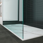 POLAR - Base de Duche Carrara Antiderrapante, Resistente, Duradouro e Fácil de Limpar - Inc. sifão