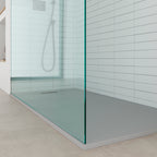 POLAR - Base de duche cinzenta antiderrapante, resistente, duradouro e fácil de limpar - Inc. sifão