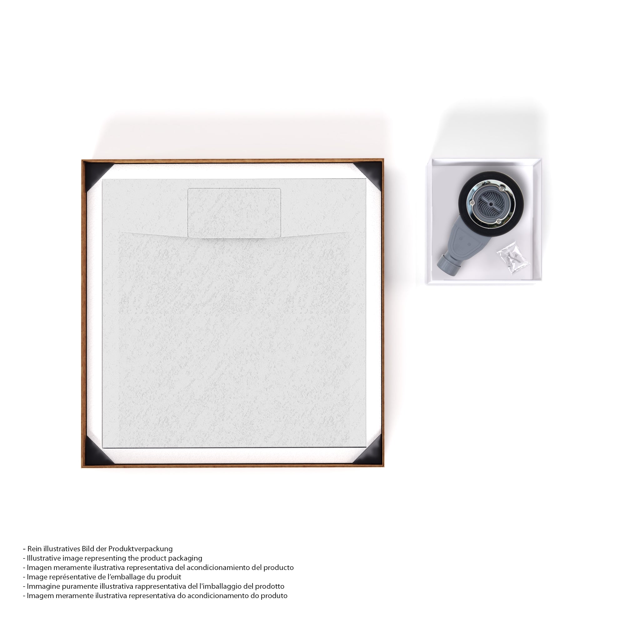 POLAR - Base de duche branca antiderrapante, resistente, duradouro e fácil de limpar - Inc. sifão