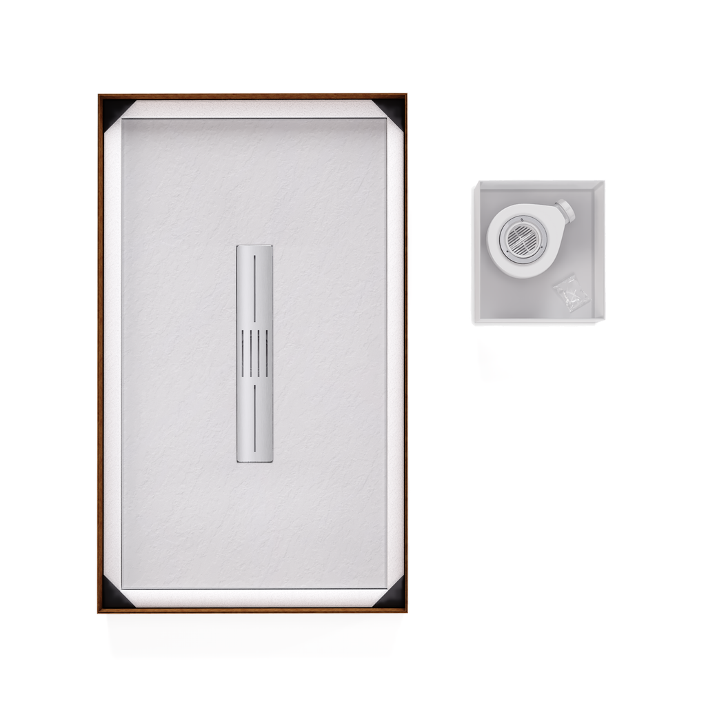 LUMIA - Base de Duche Branca Antiderrapante, Resistente, Duradouro - Inc. Sifão e Grelha de Inox