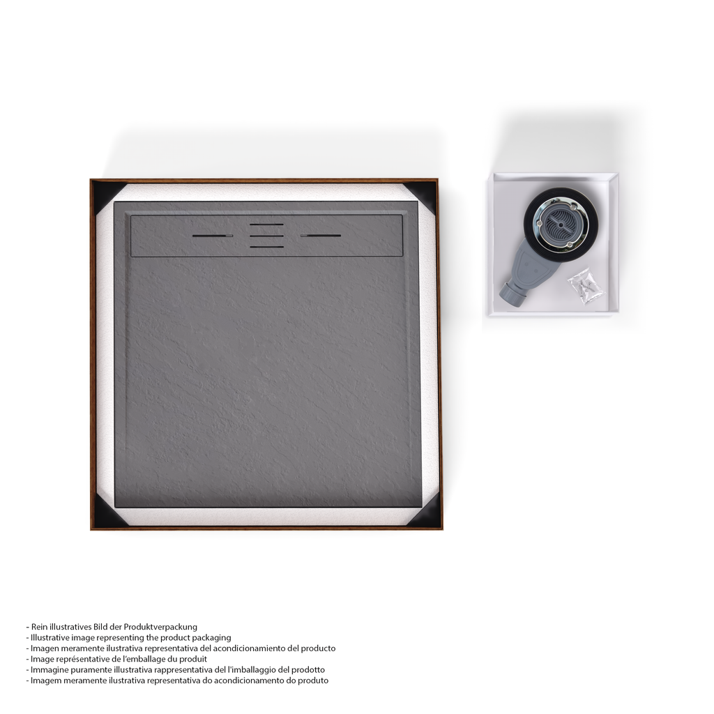 HIEMAL - Base de Duche Cinzenta Antiderrapante, Resistente, Duradouro e Fácil de Limpar - Inc. Sifão