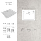 SHIMMER - Base de Duche Branca Smooth Acrílica, Textura Lisa, Extraplana 5cm, Sifão e Válvula Incluídos