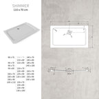 SHIMMER - Base de Duche Branca Smooth Acrílica, Textura Lisa, Extraplana 5cm, Sifão e Válvula Incluídos