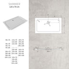 SHIMMER - Base de Duche Branca Smooth Acrílica, Textura Lisa, Extraplana 5cm, Sifão e Válvula Incluídos