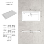 SHIMMER - Base de Duche Branca Smooth Acrílica, Textura Lisa, Extraplana 5cm, Sifão e Válvula Incluídos