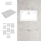 SHIMMER - Base de Duche Branca Smooth Acrílica, Textura Lisa, Extraplana 5cm, Sifão e Válvula Incluídos