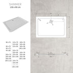 SHIMMER - Base de Duche Branca Smooth Acrílica, Textura Lisa, Extraplana 5cm, Sifão e Válvula Incluídos