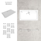 SHIMMER - Base de Duche Branca Smooth Acrílica, Textura Lisa, Extraplana 5cm, Sifão e Válvula Incluídos