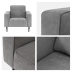 ANTHONY – Sofá de design moderno em poliéster cinzento (1 a 3 lugares)