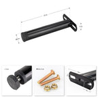 Pé Metálico de Apoio em T (Preto), 23 cm, Regulável, para Móveis, Estrados e Camas