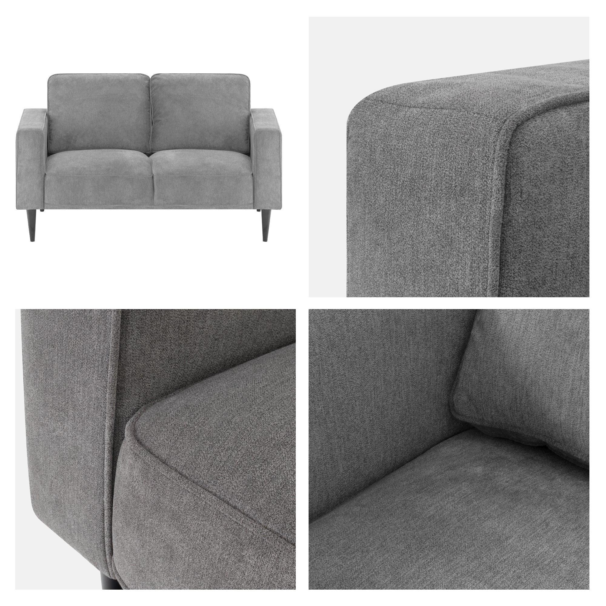 ANTHONY – Sofá de design moderno em poliéster cinzento (1 a 3 lugares)