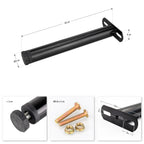 Pé Metálico de Apoio em T (Preto), 30 cm, Regulável, para Móveis, Estrados e Camas