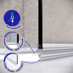 Junta Vedante para Porta de Duche | 100 cm, Borracha Flexível, Compatível com Vidro 4-6 mm