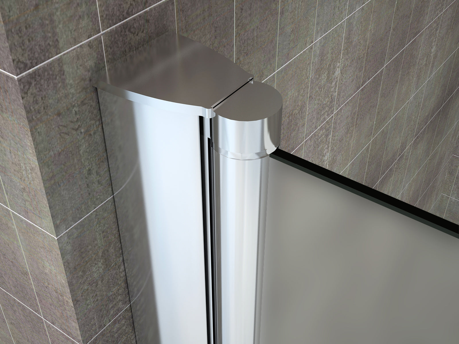 ANITA - Divisória para banheira em vidro fosco temperado de 6 mm